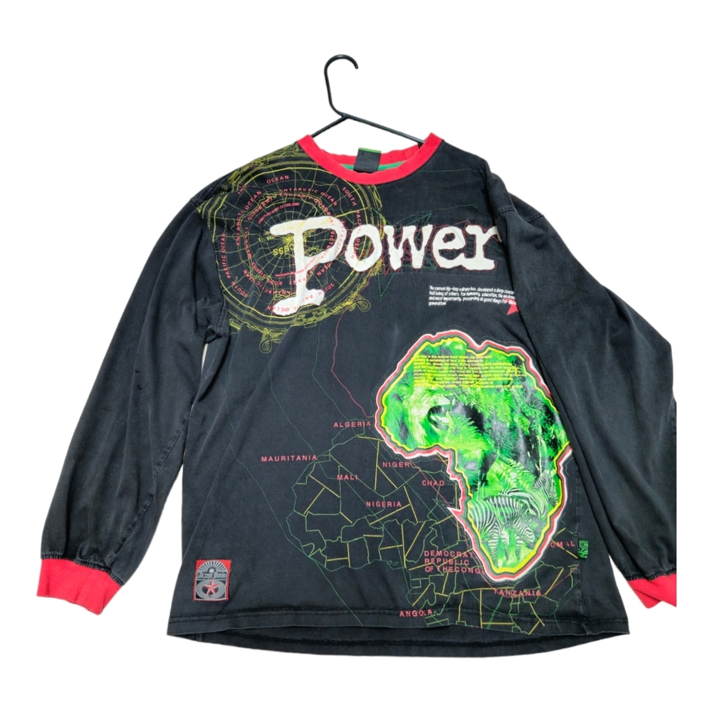 Ak:cess Shirt Mens Size 2XL Graphic Streetwear Long Sleeve Pullover Black Cotton